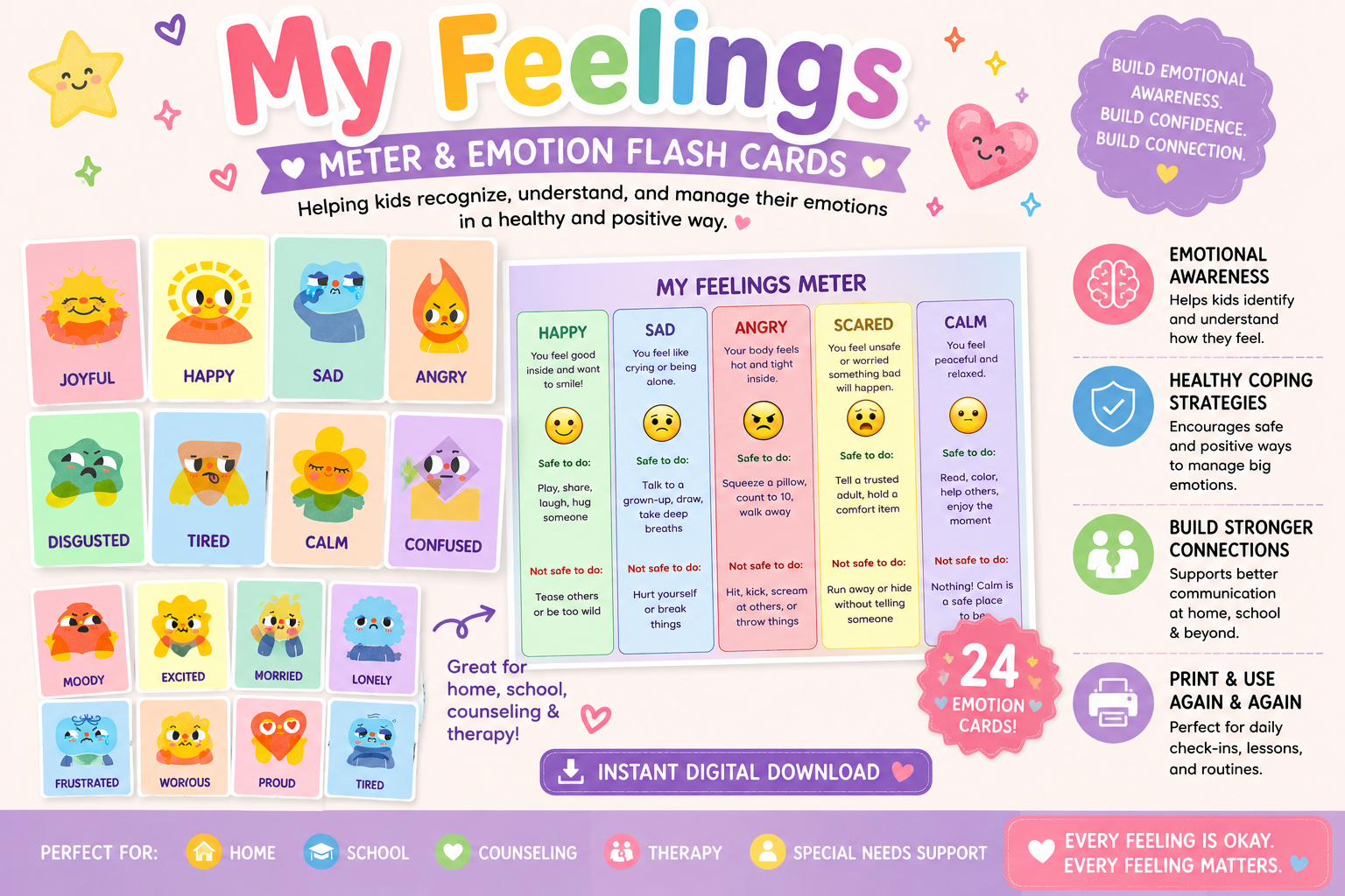 Emotions and Feelings Meter Flashcards